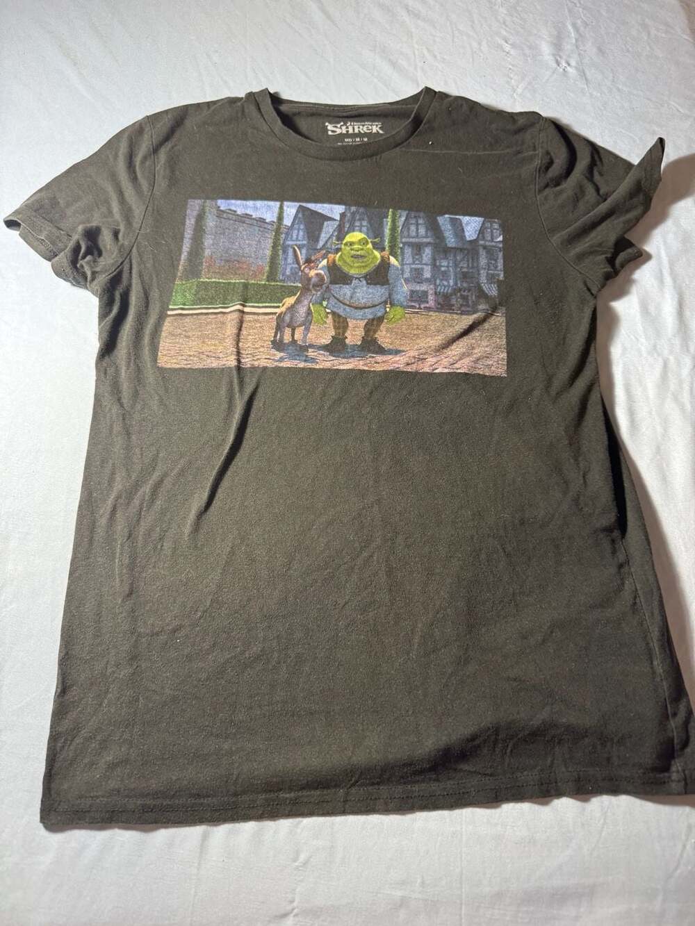 DreamWorks Shrek and Donkey Graphic Print T-Shirt Medium